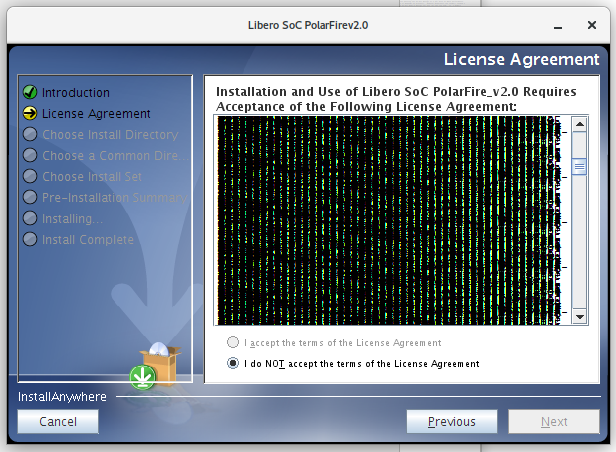 Libero Java installer license